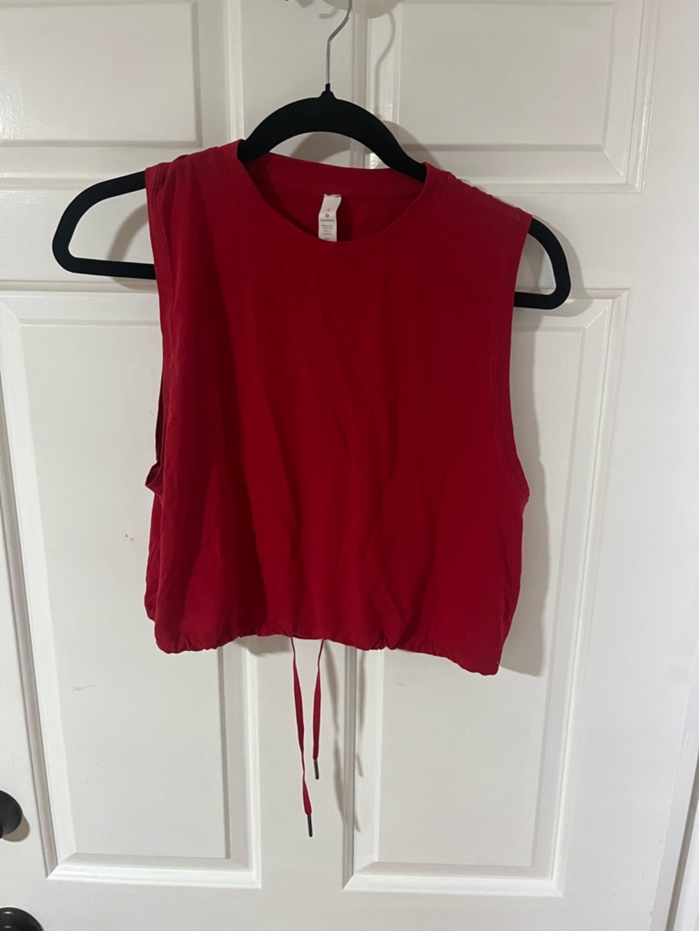 lululemon athletica Red Drawstring Crop Tank